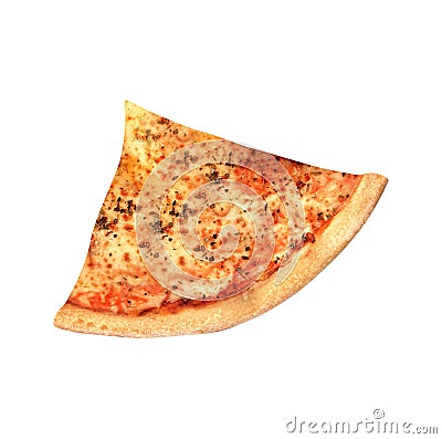 Slice of pizza isolated on white Stock Photo