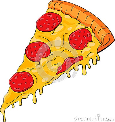 Slice of pizza vector illustration. Slice of pizza in vibrant colors. Vector Illustration