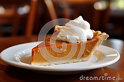 Velvety pumpkin pie slice Stock Photo