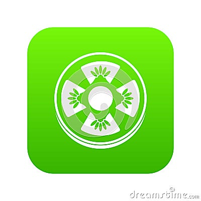 Slice of ripe tomato icon digital green Vector Illustration