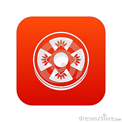 Slice of ripe tomato icon digital red Vector Illustration