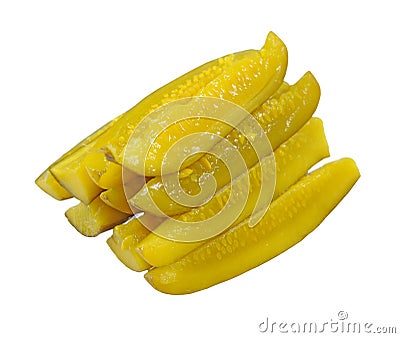 Slice salt pickle Stock Photo