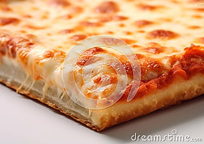 Slice of tasty margarita four cheese pizza.Macro.AI Generative Stock Photo