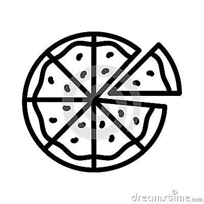 Slice thin line vector icon Stock Photo