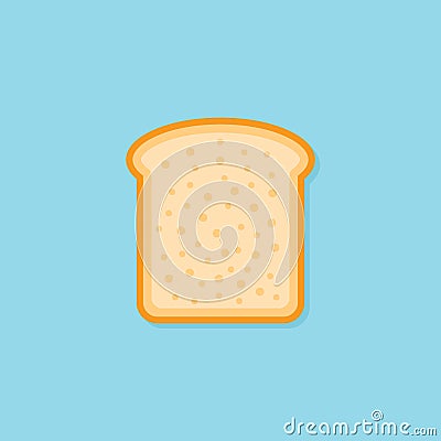 Slice of toast bread flat style icon. Vector illustration. Vector Illustration