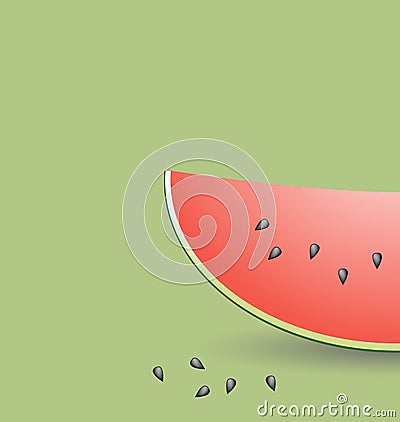 Slice of Watermelon Vector Illustration