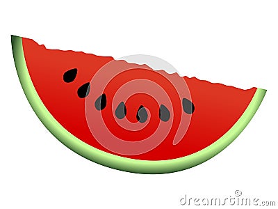 Slice of watermelon Vector Illustration