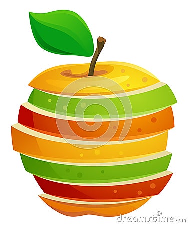 Sliced apple Vector Illustration