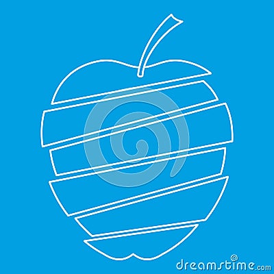 Sliced apple icon, outline style Vector Illustration