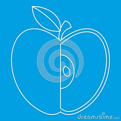 Sliced apple icon, outline style Vector Illustration