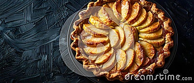Sliced Apples in Golden Crust: A Symphony of Sweetness. Concept Apple Pie Recipe, Baking Tips, Fall Stock Photo