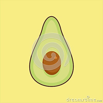 sliced avocado flat design vector illustration Vector Illustration