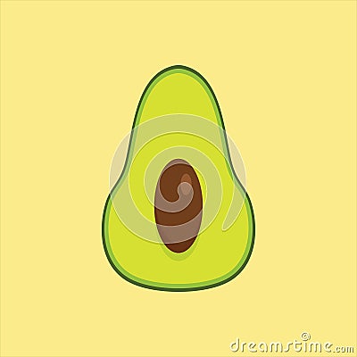 sliced avocado flat design vector illustration Vector Illustration