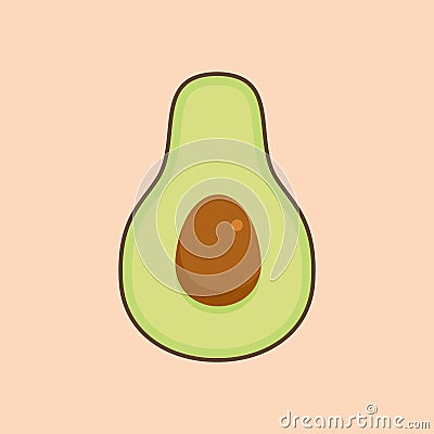 sliced avocado flat design vector illustration Vector Illustration