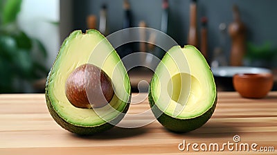 Sliced avocado, fresh nutritious food Stock Photo