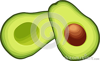 Sliced Avocado Halves Stock Photo