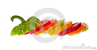 Sliced bell peppers Stock Photo