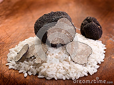 Sliced black truffle Stock Photo