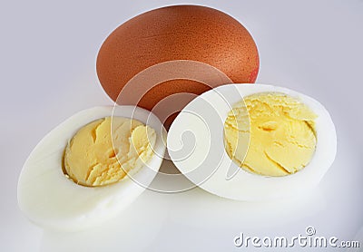 Sliced boiled egg Stock Photo