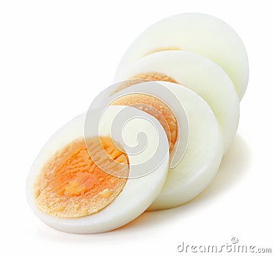 Sliced boiled egg Stock Photo