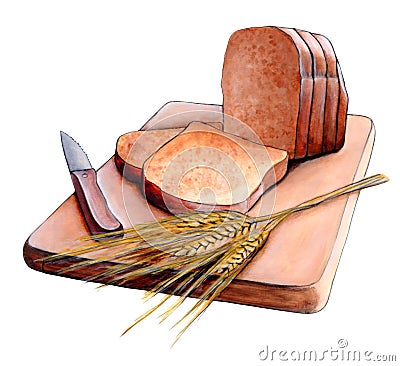 Sliced bread Cartoon Illustration