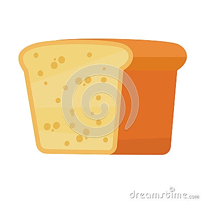 Sliced bread icon in flat and simle style Vector Illustration