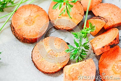 Sliced carrot Stock Photo