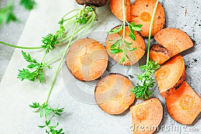 Sliced carrot Stock Photo