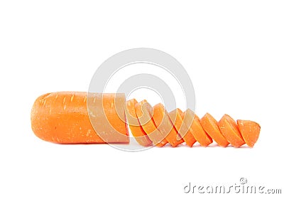 Sliced carrot of isolated on white. Stock Photo