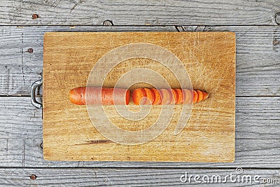 Sliced carrot preparation Stock Photo