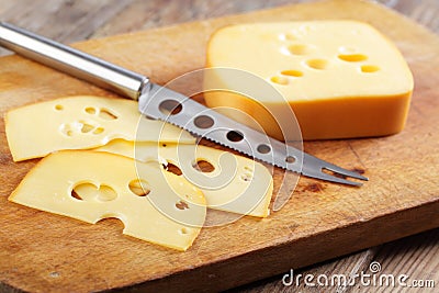Sliced cheese Stock Photo