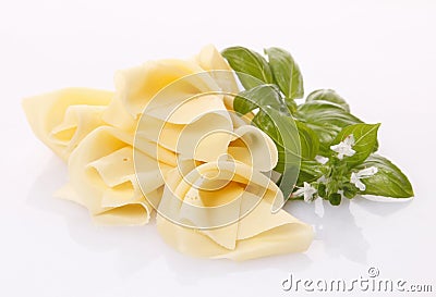 Sliced cheese Stock Photo