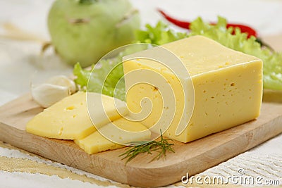 Sliced cheese Stock Photo