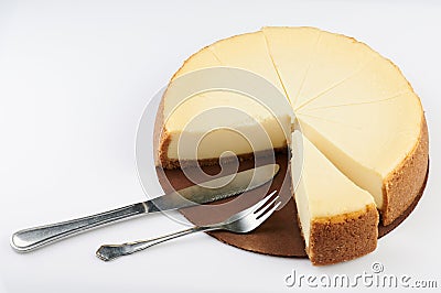 Sliced cheesecake pie Stock Photo