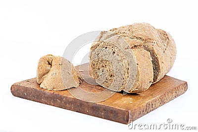 Sliced Chrono Bread With Cereals On The Cutting Board Stock Photo