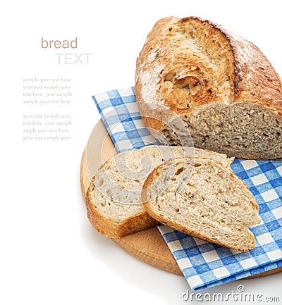 Sliced Ciabatta on a board Stock Photo