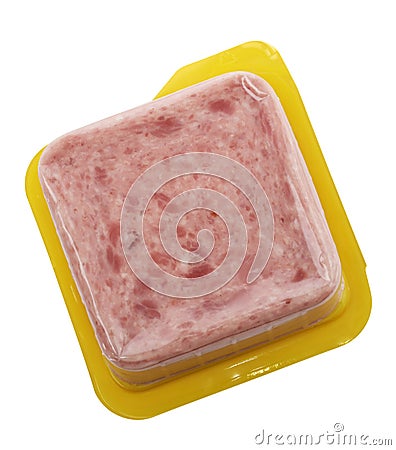 Sliced Cooked Ham In Plastic Package Stock Photo