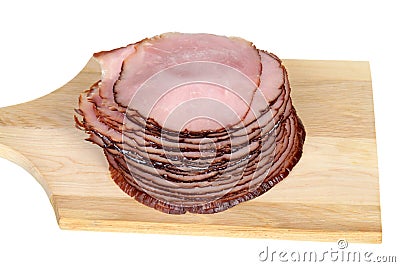 Sliced cooked ham Stock Photo