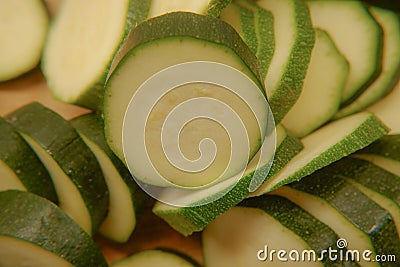 A sliced Courgette Zucchini Stock Photo