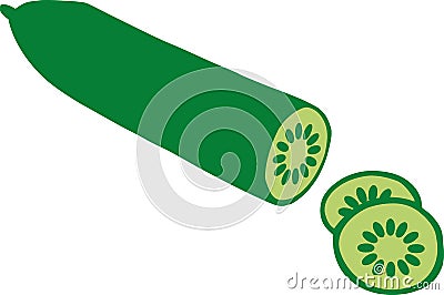 Sliced cucumber vector Vector Illustration