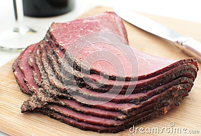 Sliced deli beef snack Stock Photo