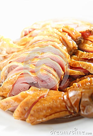 Sliced duck meat Stock Photo