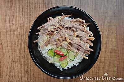 Sliced duck rice Stock Photo