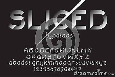 Sliced font set Vector Illustration