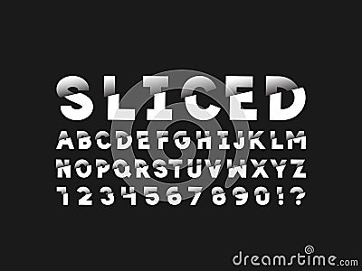 Sliced font. Vector alphabet Vector Illustration