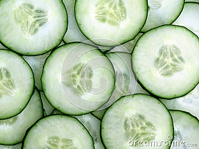 Sliced fresh green cucumber Stock Photo