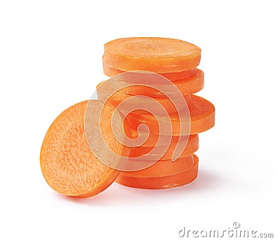 Sliced fresh orange carrots Stock Photo