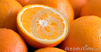 Sliced Fresh Oranges Stock Photo