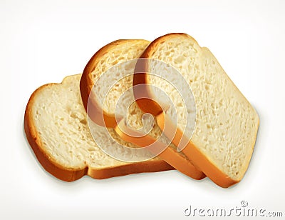 Sliced fresh wheat bread Vector Illustration