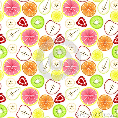 Sliced Fruit Seamless Background Stock Photo